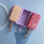 3 cavity wave design Silicone Cakesicle Mould with wooden sticks set