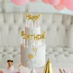 Gold Happy Birthday Letter Cake Candle