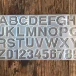 Upper case alphabet number silicone mould for chocolate, fondant , resins etc