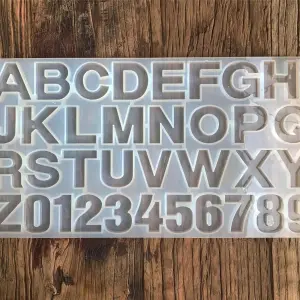 Upper case alphabet number silicone mould for chocolate, fondant , resins etc