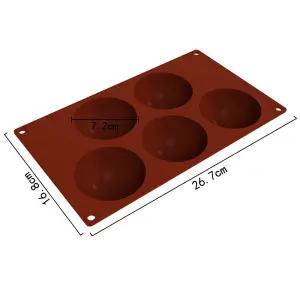5 cavity semi circle sphere dome shape silicone mould