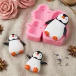 3 Cavity Penguin Christmas Silicone Fondant Mould