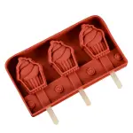 3 Cavity Ice Cream Shape Silicone Cakesicle Mould