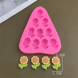 10 Cavity Sunflower Silicone Mould - Fondant & Candle