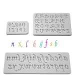 3 pcs Upper and Lower case alphabet and number set silicone mould
