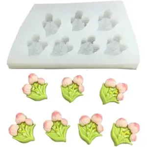 7 Cavity Tulip Flower Silicone Mould