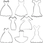 9 pcs Lady Dress Skirt cookie cutter set