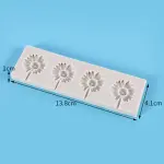 4 Cavity Sunflower Shape Silicone Fondant Mould Lollipop Mould