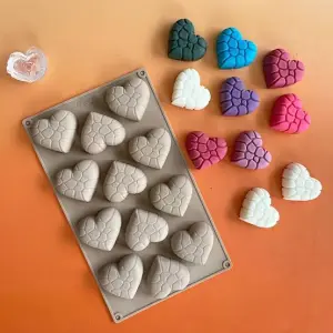 crackle heart shape Silicone mould