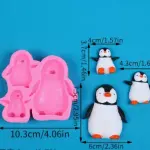 3 Cavity Penguin Christmas Silicone Fondant Mould