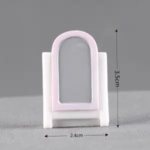Miniature Pink Arched Standing Mirror