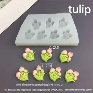 7 cavity Tulip Flower silicone Mould
