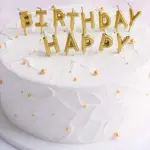 Gold Happy Birthday Letter Cake Candle