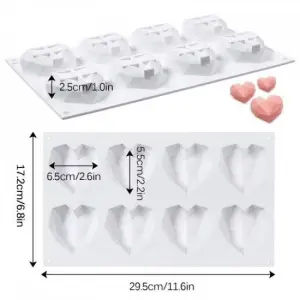 3D geometry heart shape Silicone mould