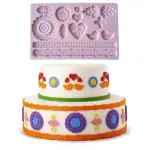 Floral & Lace Cake Border Silicone Mould