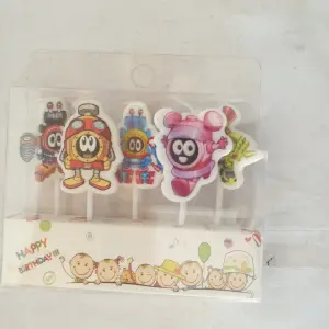 5 Pcs Seer Robot Cake Candle Set