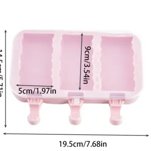 3 Cavity Wave Cakesicle Mould with Lid & Sticks