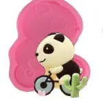 Panda on bycycle theme silicone mould