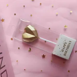 3D Gold Heart & Star Diamond Cake Candle Set