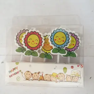 Flower Theme Cake Candle - Floral Birthday Decoration