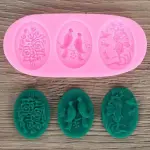 3 cavity Bird Cameo theme silicone mould