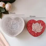 VALENTINE’S DAY HEART WOVEN LOVE ROSE CANDLE Chocolate MOULD Style 3