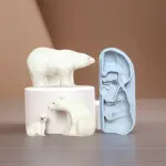 3 cavity Polar bear family silicone mould