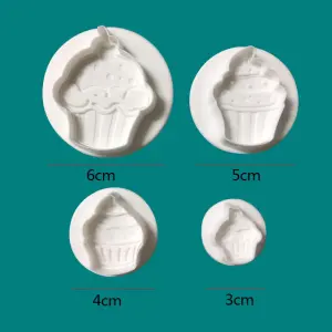 4 pcs ice cream and candy design cutter plunger set