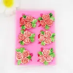 3 rose flower silicone mould