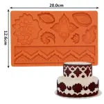 floral Boarder theme cake decoration silicone mould