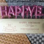 Pink Happy Birthday Letter Cake Candles