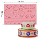 Floral & Lace Cake Border Silicone Mould