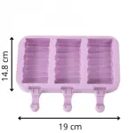 3 cavity wave design Silicone Cakesicle Mould with wooden sticks set
