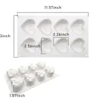 3D 8 Cavity Double Heart Silicone Entremet Mould