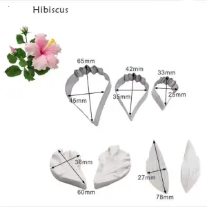 Hibiscus petal veiner and cutter set
