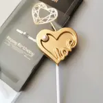 3D Pearl Heart Cake Candle