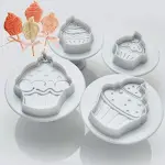 4 pcs ice cream and candy design cutter plunger set