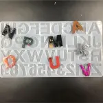 Upper case alphabet number silicone mould for chocolate, fondant , resins etc