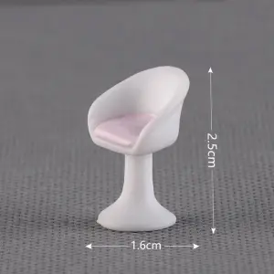 Miniature White Modern Chair Figurine