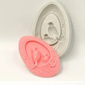 Floral & Bird Egg Theme Silicone Mould for Cake Toppers