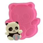Panda with ball theme silicone mould