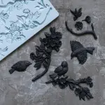 Bird & Blossom Floral Silicone Mould