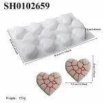 crackle heart shape Silicone mould