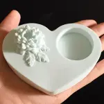 heart shape storage box with lid silicone mould (large size )