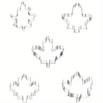 5 pcs maple leaf stainless steel cookie cutter set