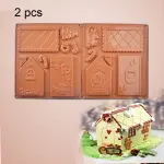 2 pcs Different Christmas Houses Silicone Cake Mold for chocolate and cookie