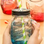 1 pcs Glass Mason Jars With Straw