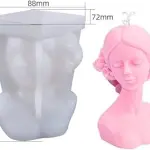 3D Beauty Elegant Girl Female lady Silicone Candle Moulds