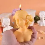 3D Beauty Elegant Girl Female lady Silicone Candle Moulds