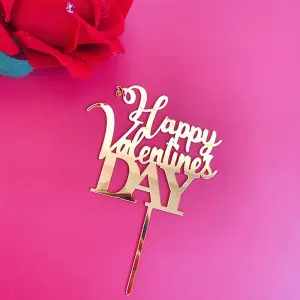 1 pcs Valentines acrylic happy valentines cake topper